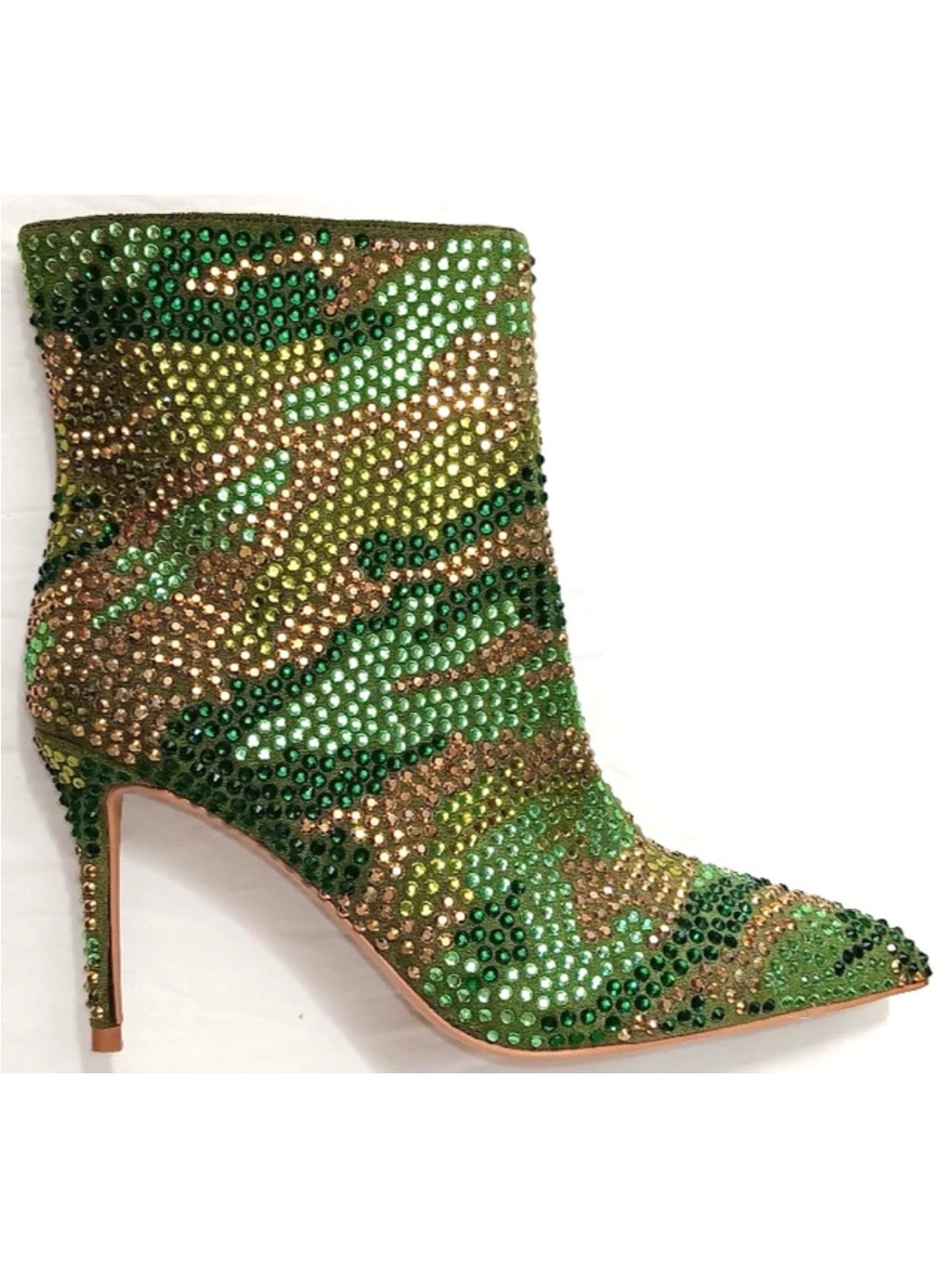 Kurt Geiger London Belgravia Green Camouflage Crystal Bootie size 36.5 / 6.5 NEW